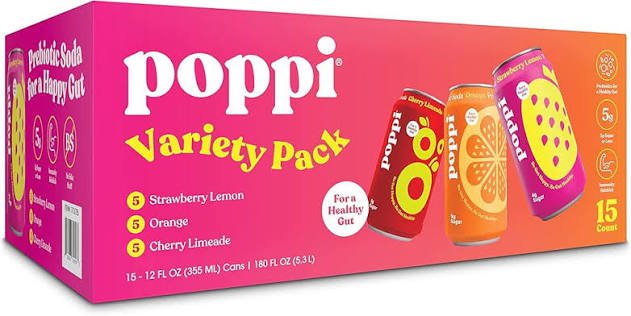poppi prebiotic soda variety pack 8 pack