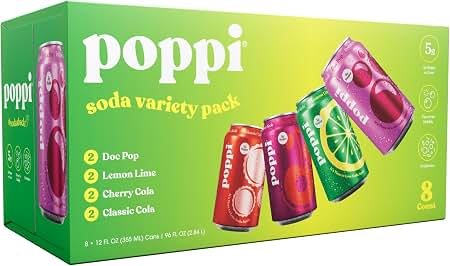 poppi prebiotic soda variety pack 8 pack